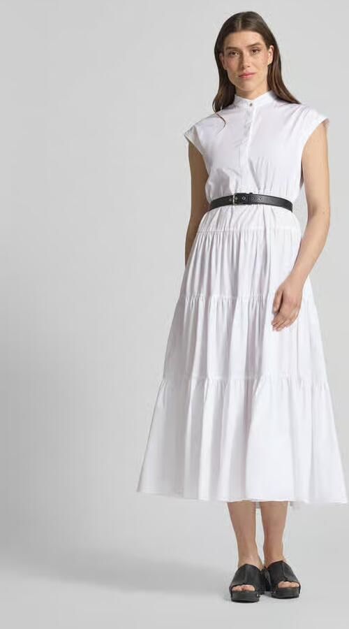 Max Mara Studio Maxi-jurk met opstaande kraag model 'BAIRO' - Foto 3