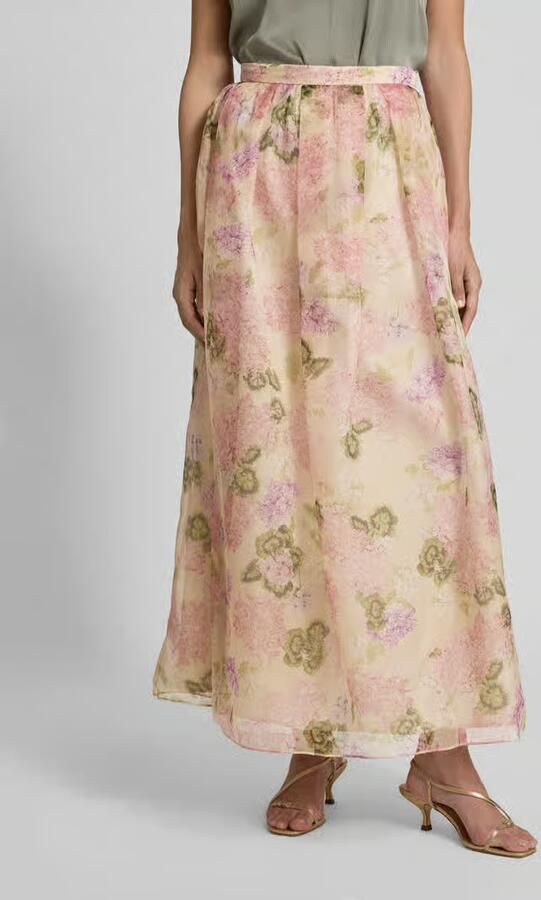 Max Mara Elegante Ivoor Bloemen Lange Rok Multicolor Dames - Foto 5