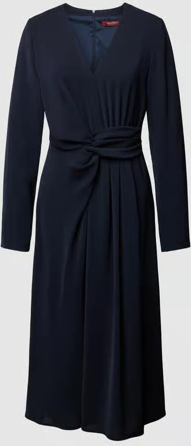 Max Mara Studio Midi-jurk met V-hals model 'MAMMOLA' - Foto 2