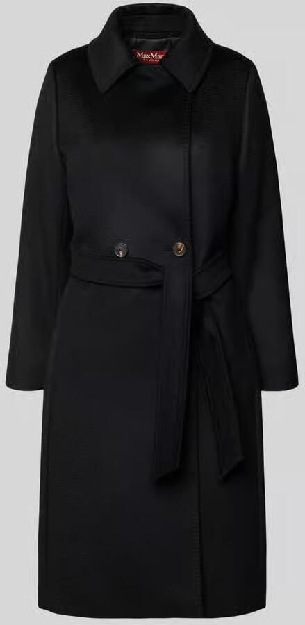 Max Mara Studio Recht model lange jas van zuivere scheerwol model 'BCOLLAG'