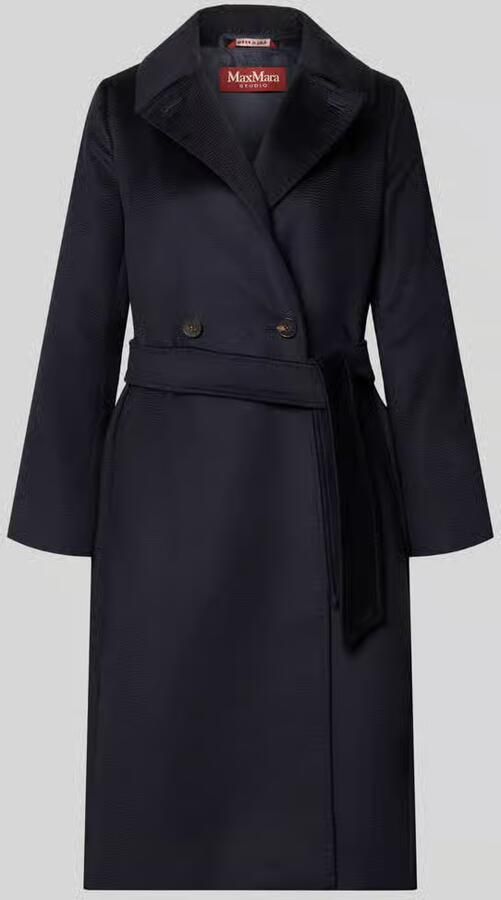 Max Mara Studio Recht model lange jas van zuivere scheerwol model 'BCOLLAG'