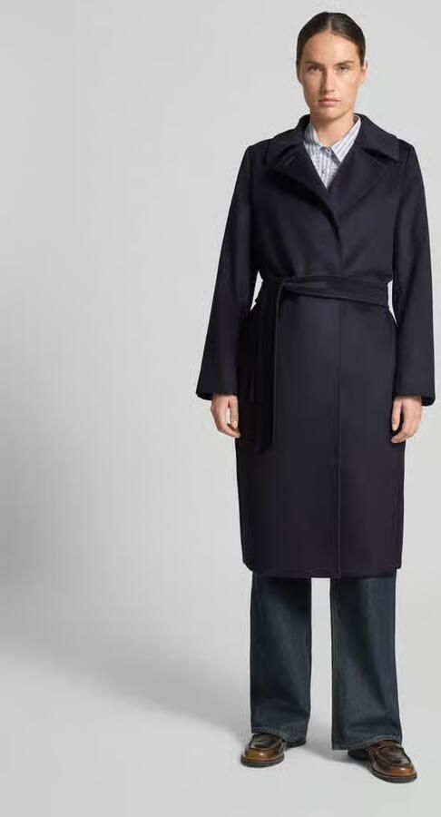 Max Mara Studio Recht model lange jas van zuivere scheerwol model 'BCOLLAG' - Foto 4