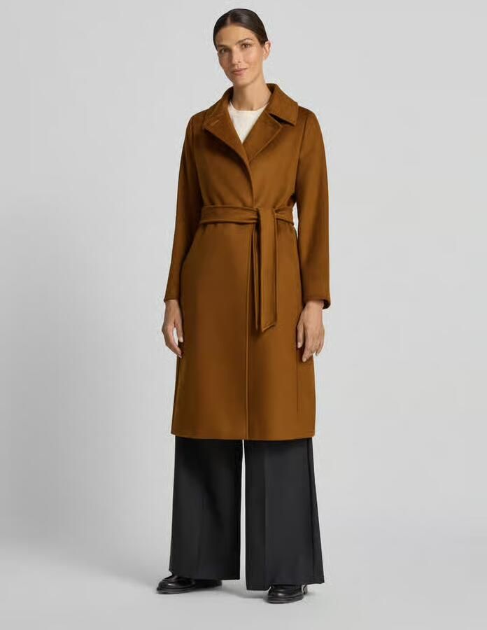 Max Mara Studio Recht model lange jas van zuivere scheerwol model 'BCOLLAG' - Foto 2