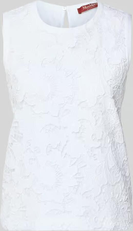Max Mara Studio regular fit blouse met ajourwerk model 'STREET' - Foto 2