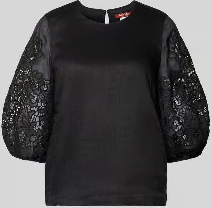 Max Mara Studio regular fit blouse met broderie model 'ORDINE' - Foto 2