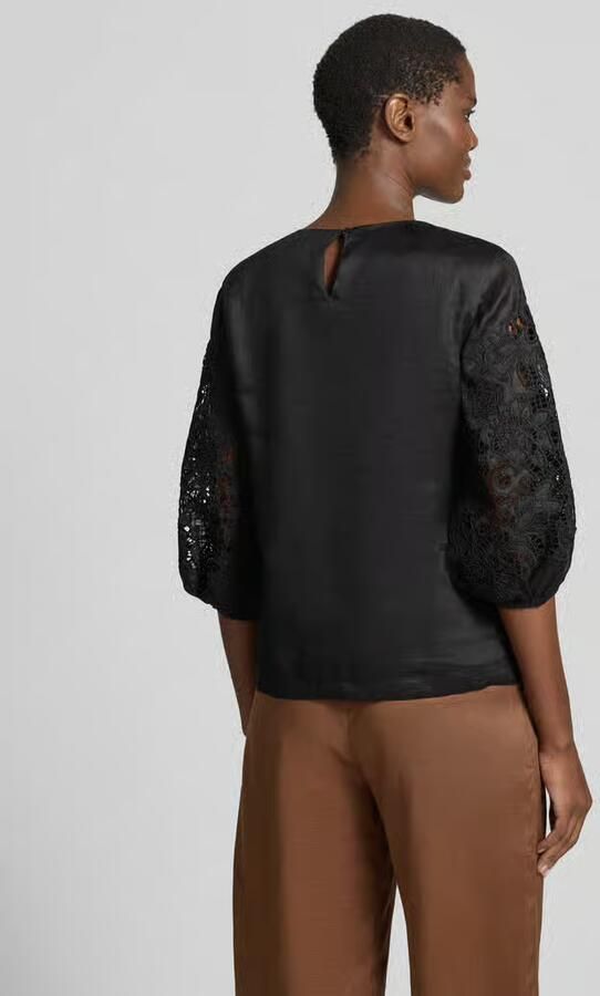 Max Mara Studio regular fit blouse met broderie model 'ORDINE'