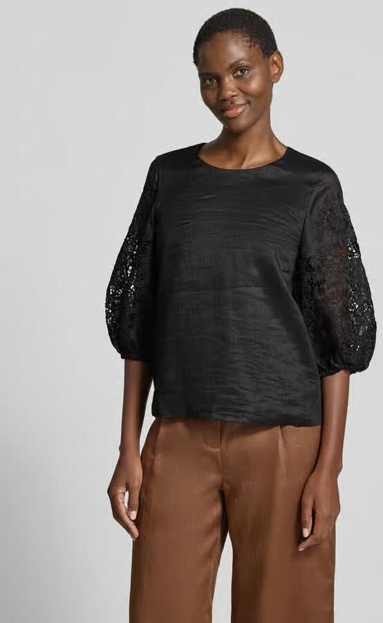 Max Mara Studio regular fit blouse met broderie model 'ORDINE' - Foto 3