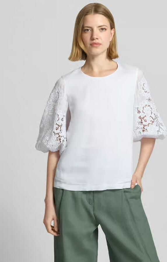 Max Mara Studio regular fit blouse met broderie model 'ORDINE' - Foto 2