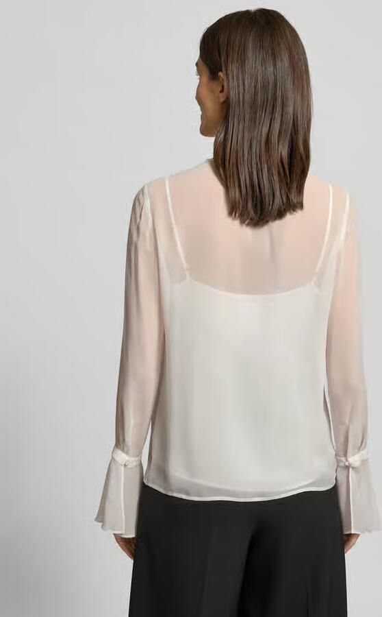 Max Mara Studio Regular fit blouse met lange mouwen met top van pure zijde - Foto 4