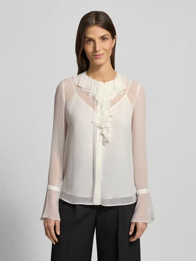 Max Mara Studio Regular fit blouse met lange mouwen met top van pure zijde - Foto 2
