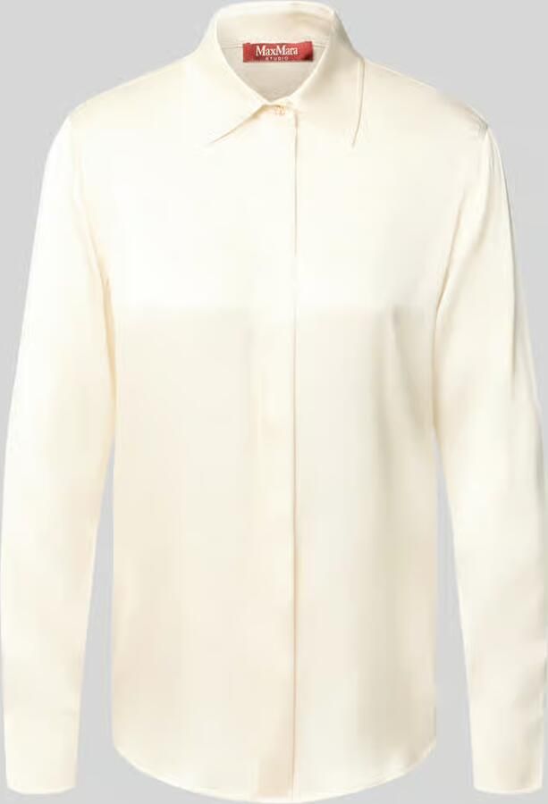 Max Mara Studio Regular fit blouse met lange mouwen van zijdemix model 'XERO'