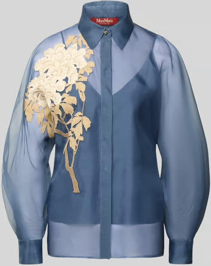 Max Mara Studio regular fit blouse van pure zijde model 'SELIBBRA' - Foto 2