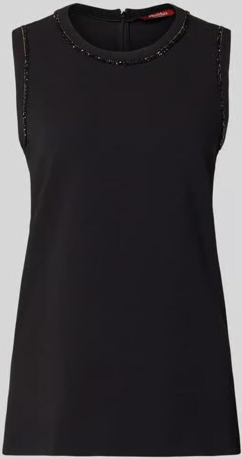 Max Mara Studio Regular fit blousetop met siersteentjes model 'MSTZAINO'