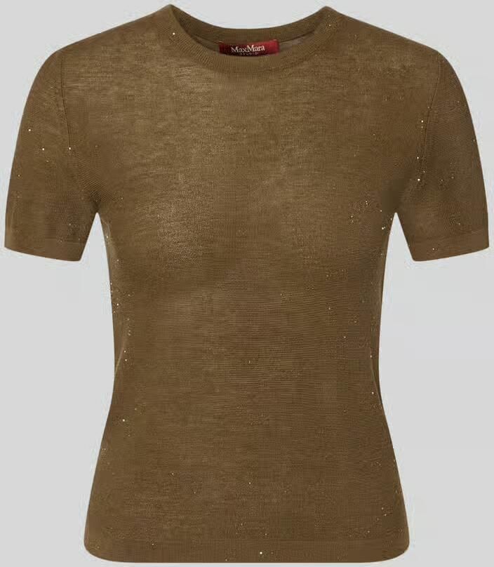 Max Mara Studio Regular fit gebreid shirt van een mix van zijde en wol model 'MSTLEPRE'