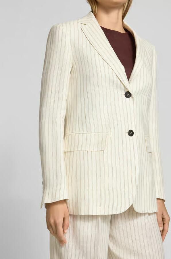 Max Mara Studio regular fit lange blazer van puur linnen model 'ELOGIO'