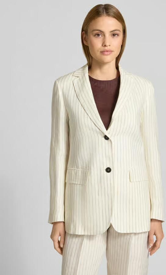 Max Mara Studio regular fit lange blazer van puur linnen model 'ELOGIO' - Foto 2