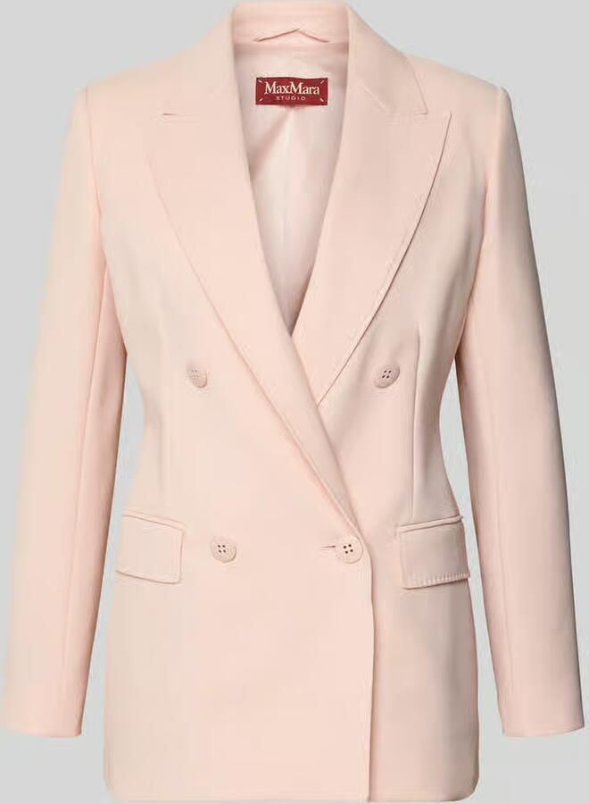 Max Mara Studio Regular fit lange blazer van zuivere scheerwol