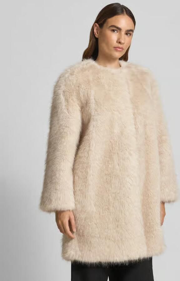 Max Mara Studio Regular fit lange jas van imitatiebont met viscose model 'EROS' - Foto 2