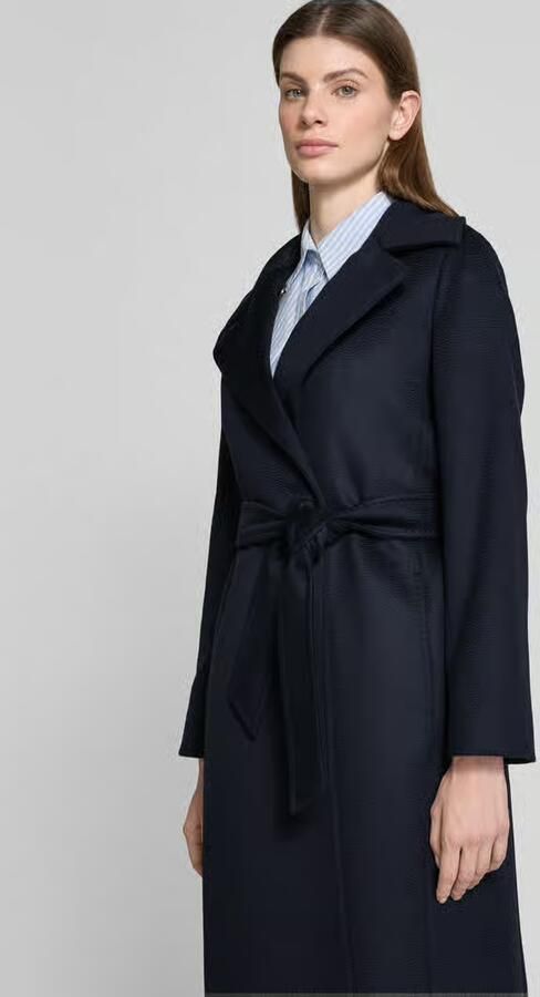 Max Mara Studio Regular fit lange jas van zuivere scheerwol model 'BCOLLAG'