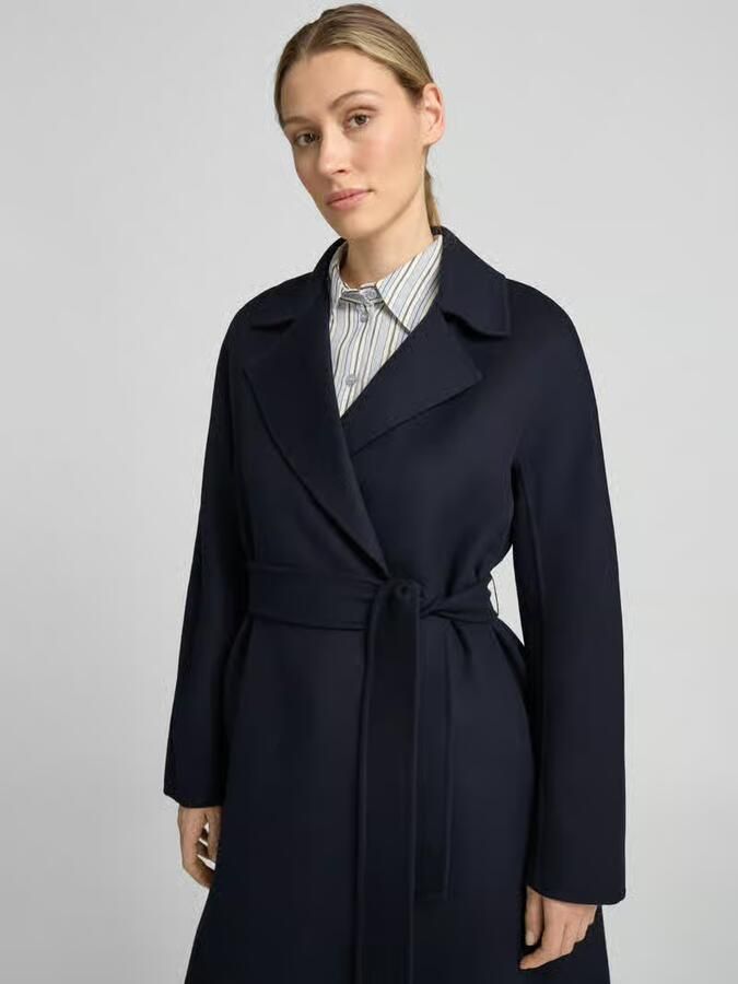 Max Mara Studio regular fit lange wollen jas met kasjmier model 'CLES'