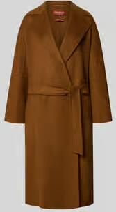 Max Mara Studio regular fit lange wollen jas met kasjmier model 'CLES'