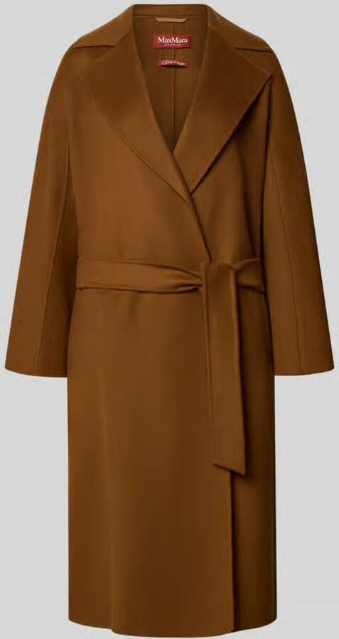 Max Mara Studio regular fit lange wollen jas met kasjmier model 'CLES'