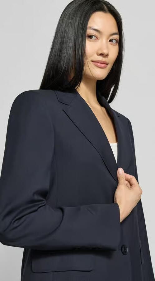 Max Mara Studio Regular fit longblazer van pure scheerwol model 'ASSENZI'