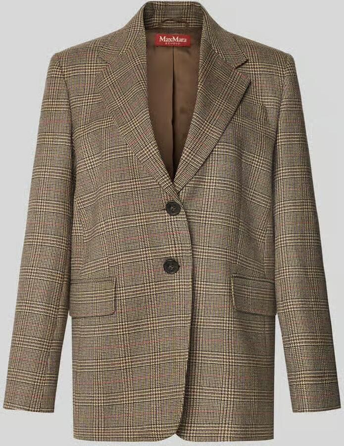 Max Mara Studio Regular Fit longblazer van pure scheerwol model 'TALCA'