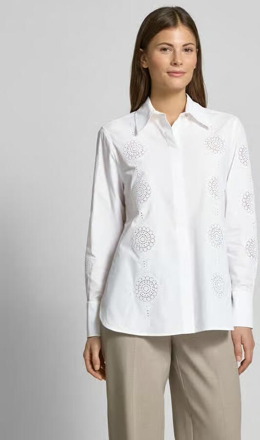 Max Mara Studio Regular fit overhemdblouse met broderie anglaise model 'SESIA' - Foto 2