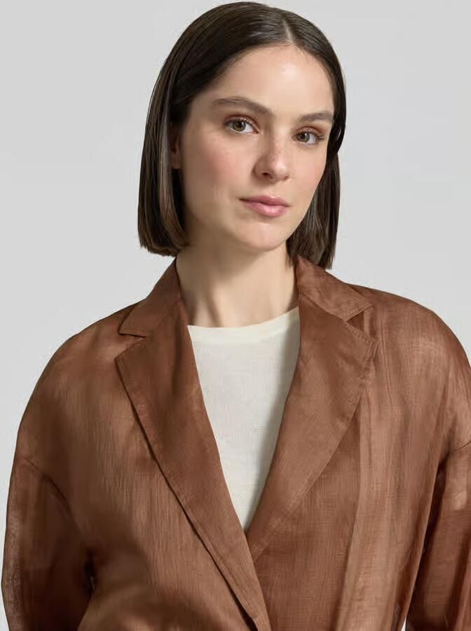 Max Mara Studio Relaxed fit lange blazer met reverskraag model 'FATTO'