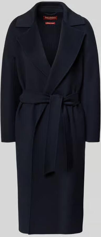 Max Mara Studio Relaxed fit lange wollen jas met zijde en kasjmier model 'MSTCLES'