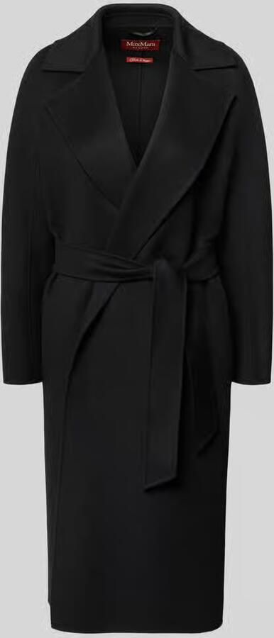 Max Mara Studio Relaxed fit lange wollen jas met zijde en kasjmier model 'MSTCLES'