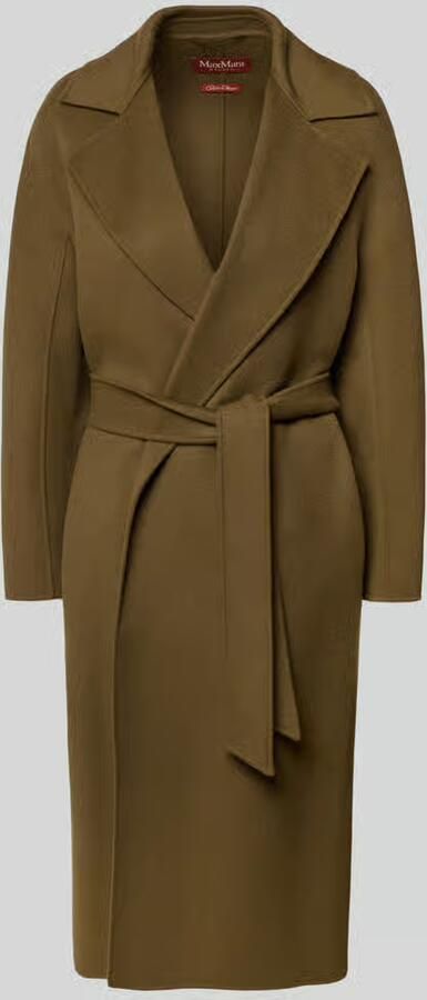 Max Mara Studio Relaxed fit lange wollen jas met zijde en kasjmier model 'MSTCLES'