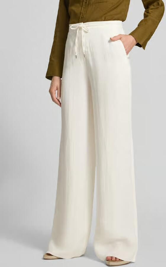 Max Mara Studio relaxed fit linnen broek met all-overprint model 'FONTE' - Foto 2