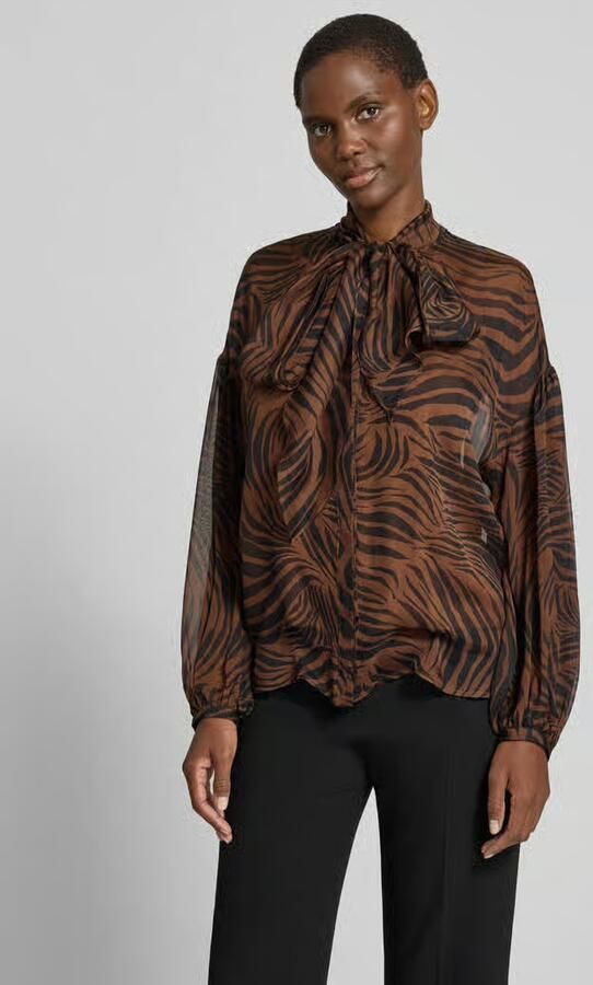 Max Mara Studio relaxed fit zijden blouse met strik model 'BALLATA' - Foto 4
