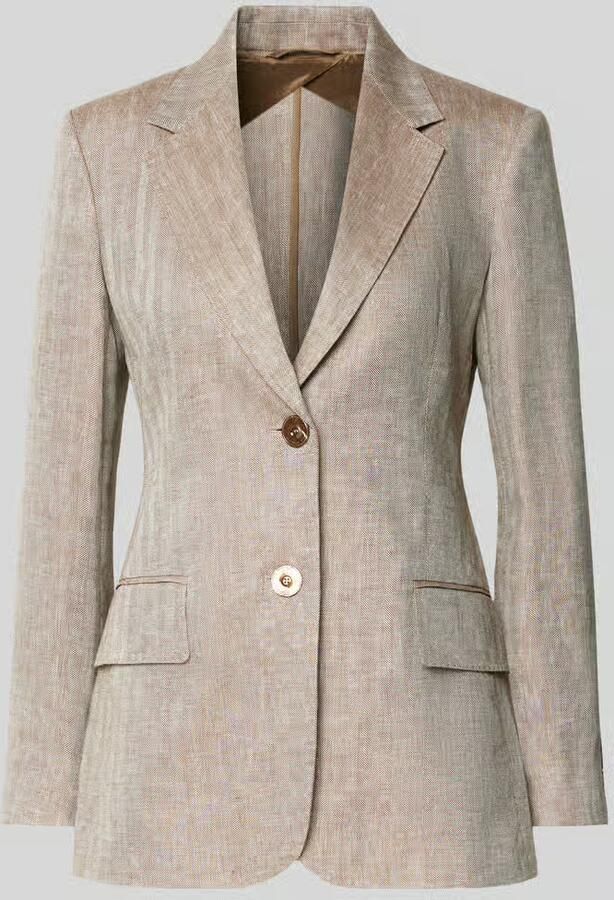 Max Mara Studio Slim fit blazer van linnen met klepzakken