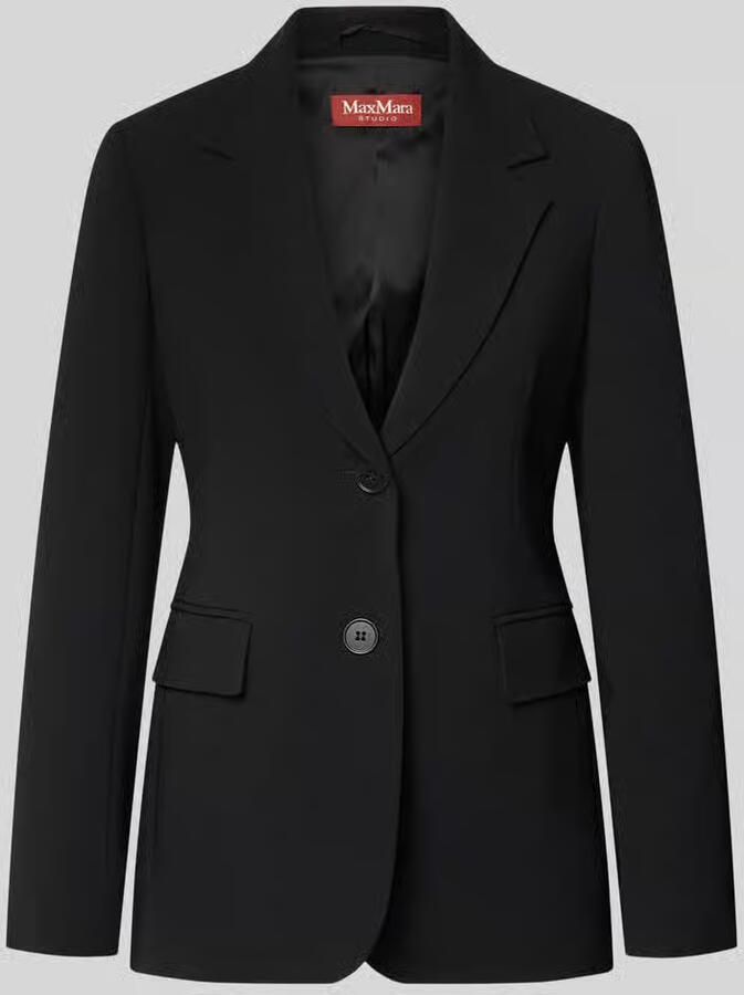 Max Mara Studio Slim fit lange blazer met reverskraag model 'LINZ'