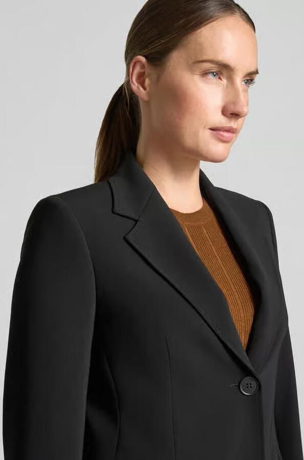 Max Mara Studio Slim fit lange blazer met reverskraag model 'LINZ'