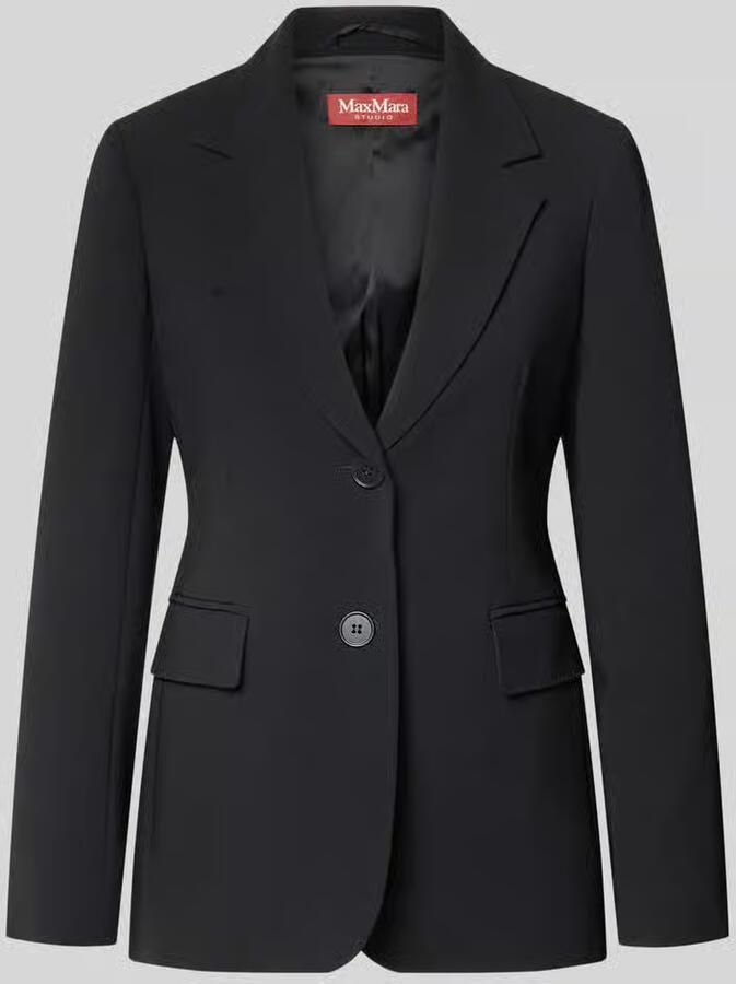 Max Mara Studio Slim fit lange blazer met reverskraag model 'LINZ' - Foto 2