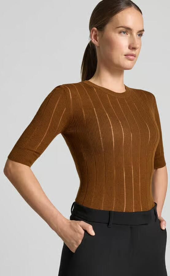 Max Mara Studio Slim fit pullover van mix van zijde en wol model 'RAGNO'