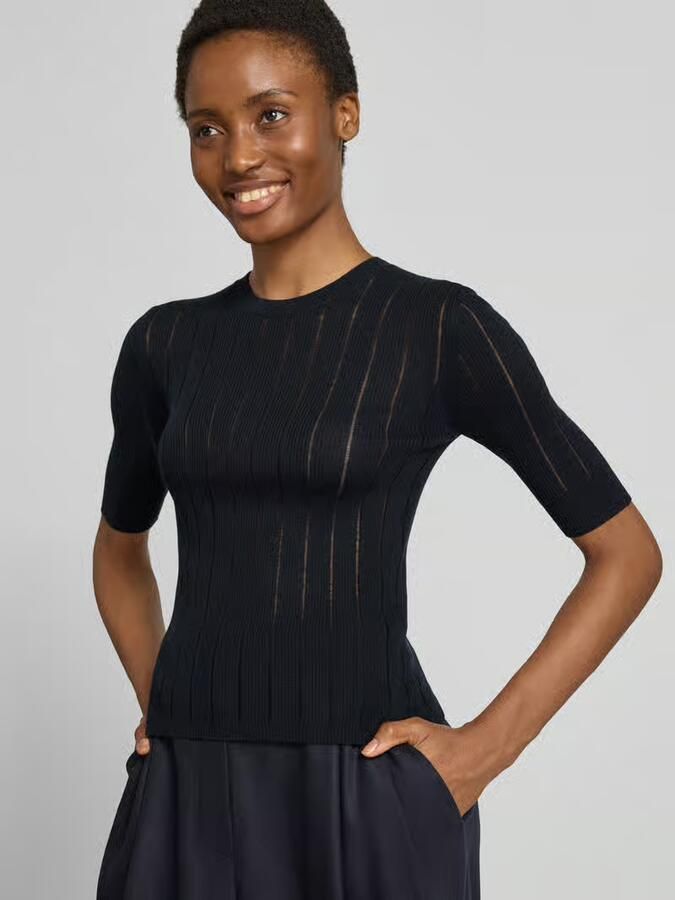 Max Mara Studio Slim fit pullover van mix van zijde en wol model 'RAGNO'