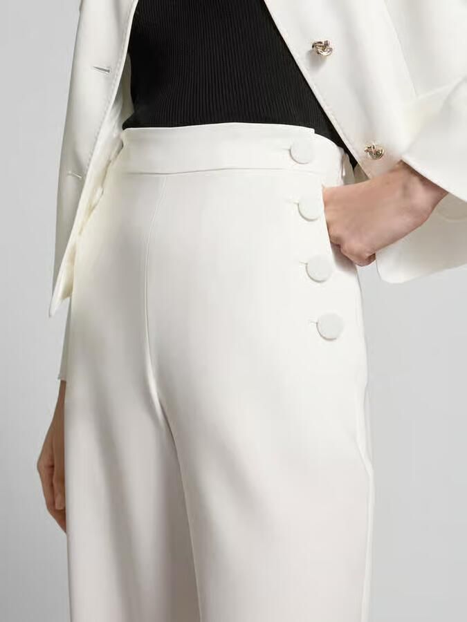 MM by Max Mara Wide leg linnen broek met elastische band model 'MINNIE' - Foto 2