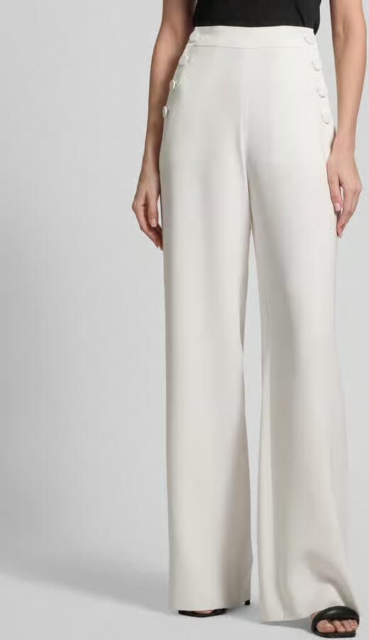 MM by Max Mara Wide leg linnen broek met elastische band model 'MINNIE' - Foto 3