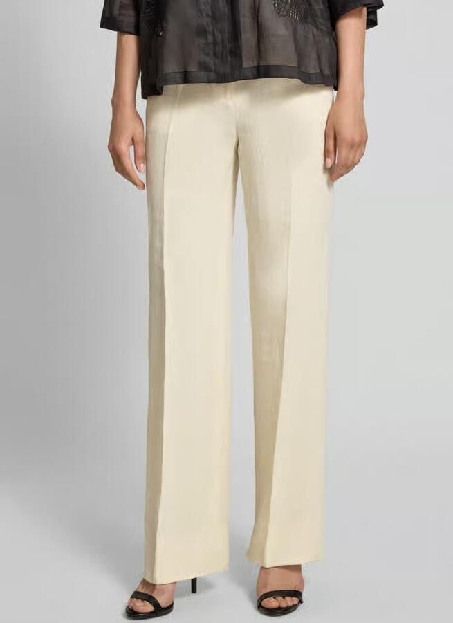 Max Mara Studio Straight leg linnen broek met persplooien model 'CORDOVA' - Foto 3
