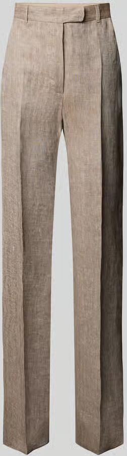 Max Mara Studio Straight leg linnen broek met persplooien model 'SATIRA'