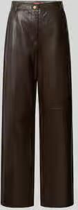 Max Mara Studio tapered fit leren broek van echt lamsleer
