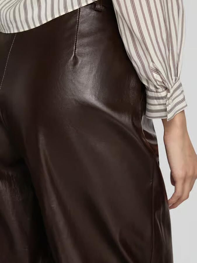 Max Mara Studio tapered fit leren broek van echt lamsleer