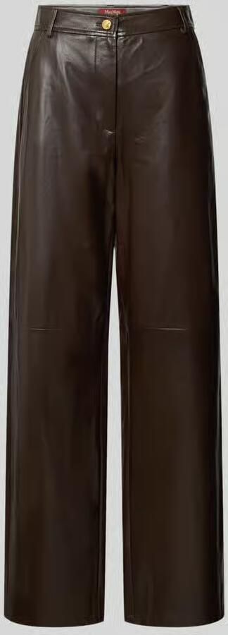 Max Mara Studio tapered fit leren broek van echt lamsleer - Foto 2