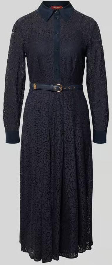 Max Mara Studio Uitlopend overhemdjurk van Alençon-kant Model 'MSTRICORDO' - Foto 2