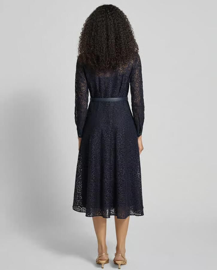 Max Mara Studio Uitlopend overhemdjurk van Alençon-kant Model 'MSTRICORDO' - Foto 3